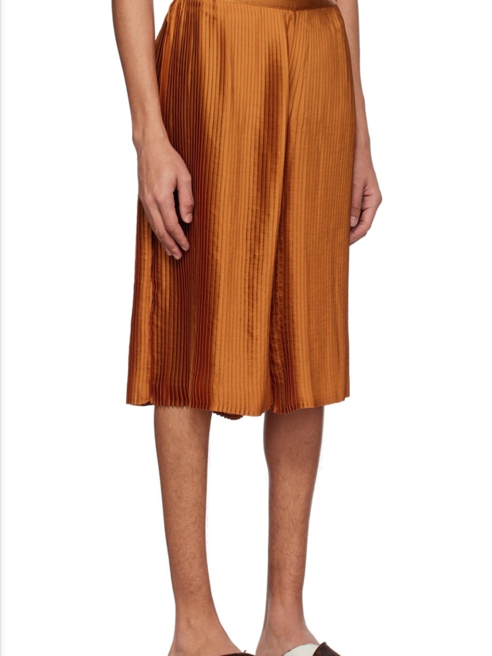 Lukhanyo Mdingi Orange Pleated Shorts